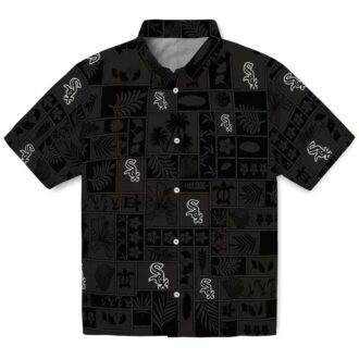 Black Tropical Patchwork Chicago White Sox Hawaiian Shirt - MLB Summer Beach Outfits