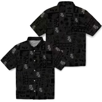 Black Tropical Patchwork Chicago White Sox Hawaiian Shirt - MLB Summer Beach Outfits