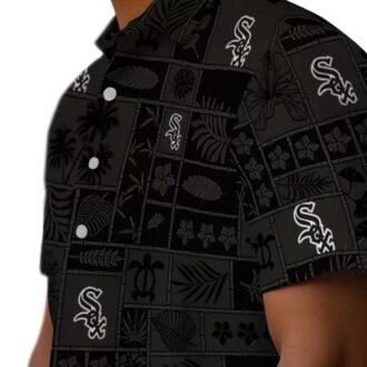 Black Tropical Patchwork Chicago White Sox Hawaiian Shirt - MLB Summer Beach Outfits