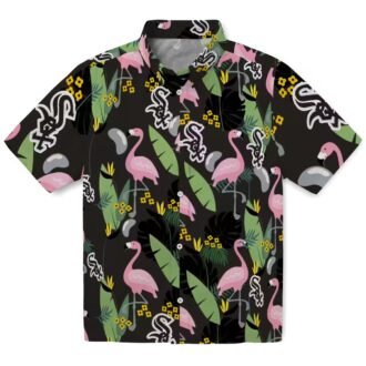 Chicago White Sox Flamingo Leaves Black Hawaiian Shirt - Perfect MLB Vacation Outfit