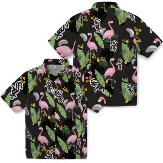 Chicago White Sox Flamingo Leaves Black Hawaiian Shirt - Perfect MLB Vacation Outfit