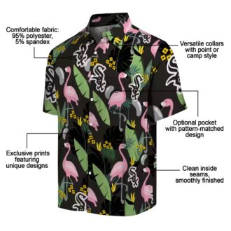 Chicago White Sox Flamingo Leaves Black Hawaiian Shirt - Perfect MLB Vacation Outfit