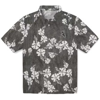 Chicago White Sox MLB Hawaiian Shirt - Black Hibiscus Clusters Tropical Beachwear