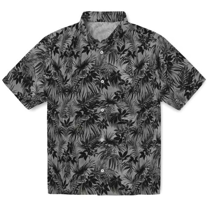 Chicago White Sox MLB Leafy Pattern Hawaiian Shirt - Stylish Black Summer Shirt for Fans