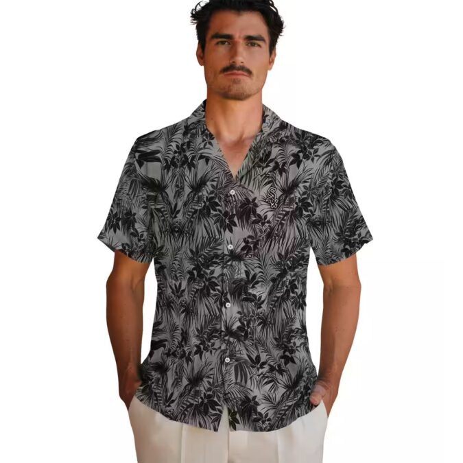 Chicago White Sox MLB Leafy Pattern Hawaiian Shirt - Stylish Black Summer Shirt for Fans
