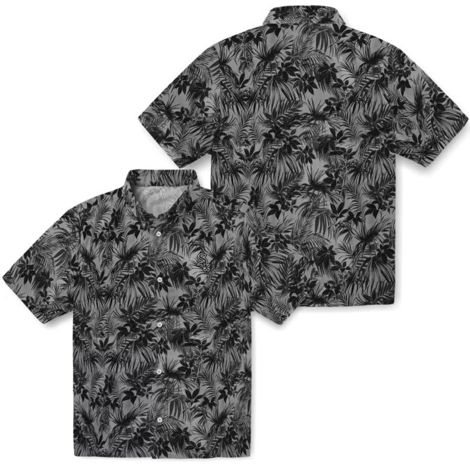Chicago White Sox MLB Leafy Pattern Hawaiian Shirt - Stylish Black Summer Shirt for Fans