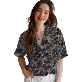 Chicago White Sox MLB Leafy Pattern Hawaiian Shirt - Stylish Black Summer Shirt for Fans
