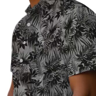 Chicago White Sox MLB Leafy Pattern Hawaiian Shirt - Stylish Black Summer Shirt for Fans