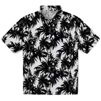 Chicago White Sox Palm Motifs Hawaiian Shirt - Lightweight Black & White MLB Beachwear