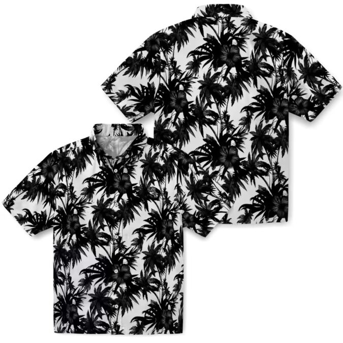 Chicago White Sox Palm Motifs Hawaiian Shirt - Lightweight Black & White MLB Beachwear