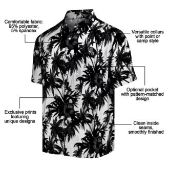 Chicago White Sox Palm Motifs Hawaiian Shirt - Lightweight Black & White MLB Beachwear