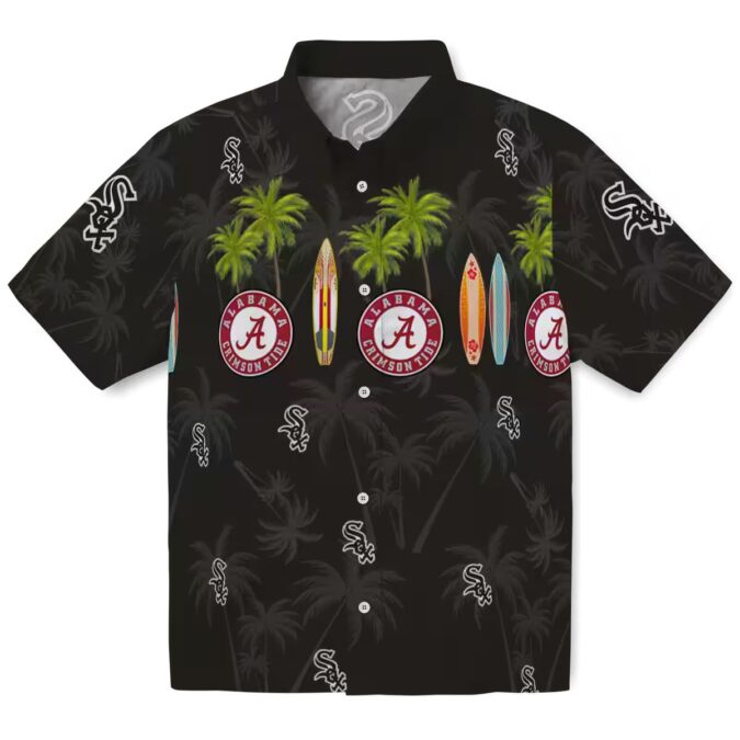 Chicago White Sox Summer Hawaiian Shirt - Black Tropical Surfboard Beachwear for MLB Fans