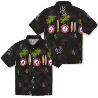 Chicago White Sox Summer Hawaiian Shirt - Black Tropical Surfboard Beachwear for MLB Fans