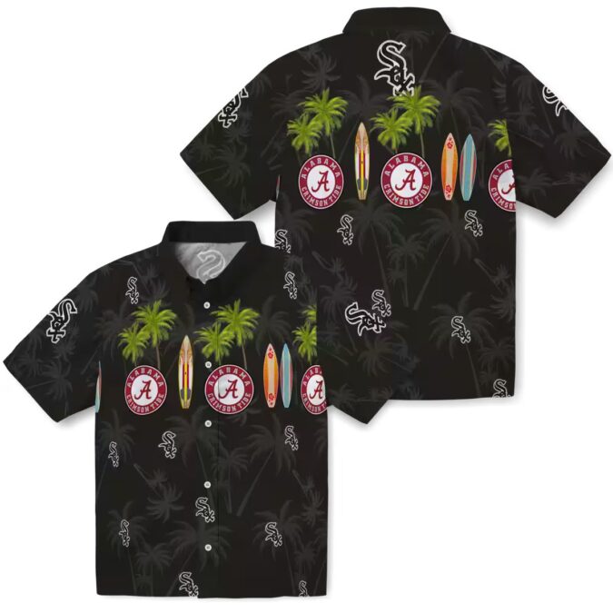 Chicago White Sox Summer Hawaiian Shirt - Black Tropical Surfboard Beachwear for MLB Fans