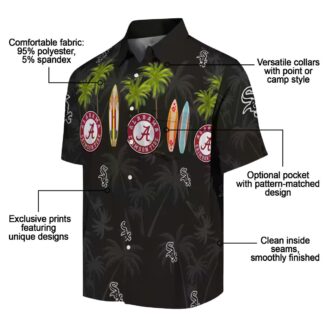 Chicago White Sox Summer Hawaiian Shirt - Black Tropical Surfboard Beachwear for MLB Fans