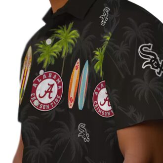 Chicago White Sox Summer Hawaiian Shirt - Black Tropical Surfboard Beachwear for MLB Fans