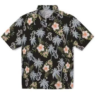 Chicago White Sox Tropical Hawaiian Shirt for Women - Black Palm Tree Floral MLB Vacation Shirt