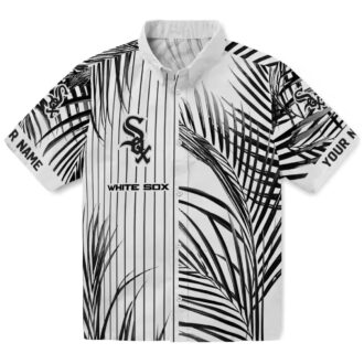Chicago White Sox Tropical Palm Stripes Hawaiian Shirt - Stylish Black & White MLB Vacation Shirt