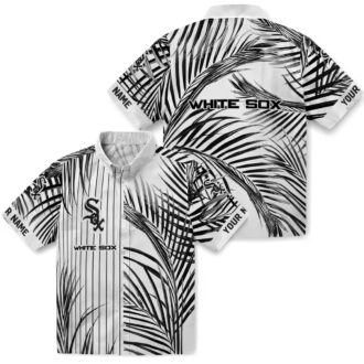 Chicago White Sox Tropical Palm Stripes Hawaiian Shirt - Stylish Black & White MLB Vacation Shirt