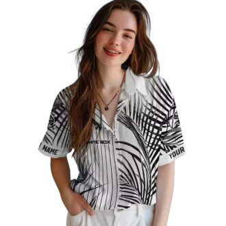 Chicago White Sox Tropical Palm Stripes Hawaiian Shirt - Stylish Black & White MLB Vacation Shirt