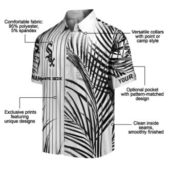Chicago White Sox Tropical Palm Stripes Hawaiian Shirt - Stylish Black & White MLB Vacation Shirt