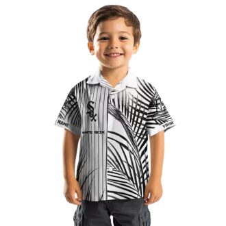 Chicago White Sox Tropical Palm Stripes Hawaiian Shirt - Stylish Black & White MLB Vacation Shirt