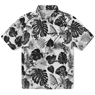 Chicago White Sox Tropical Plants Aloha Shirt - Black & White MLB Beach Vacation Shirt 2025