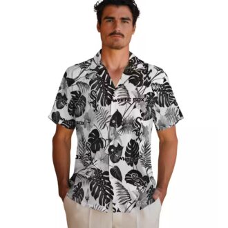 Chicago White Sox Tropical Plants Aloha Shirt - Black & White MLB Beach Vacation Shirt 2025