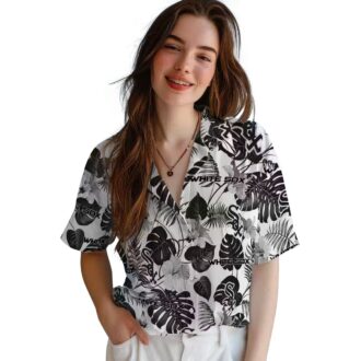 Chicago White Sox Tropical Plants Aloha Shirt - Black & White MLB Beach Vacation Shirt 2025