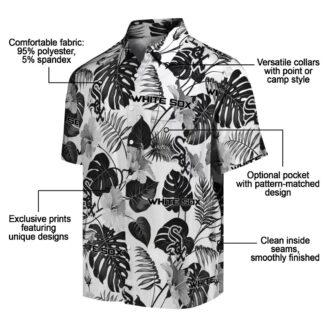 Chicago White Sox Tropical Plants Aloha Shirt - Black & White MLB Beach Vacation Shirt 2025