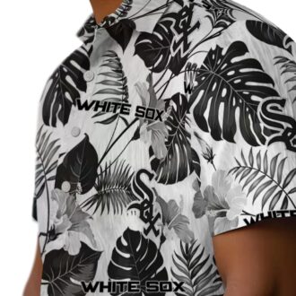 Chicago White Sox Tropical Plants Aloha Shirt - Black & White MLB Beach Vacation Shirt 2025