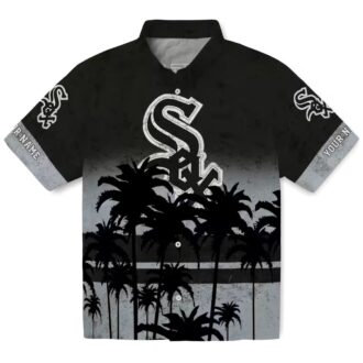 Custom Chicago White Sox Button Up Aloha Shirt - Sunset Pattern Black Tropical MLB Fan Shirt
