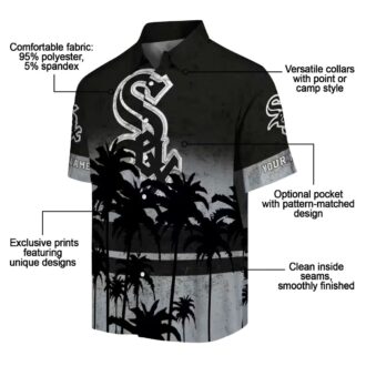 Custom Chicago White Sox Button Up Aloha Shirt - Sunset Pattern Black Tropical MLB Fan Shirt