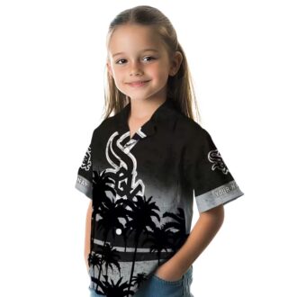 Custom Chicago White Sox Button Up Aloha Shirt - Sunset Pattern Black Tropical MLB Fan Shirt