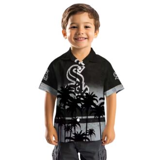 Custom Chicago White Sox Button Up Aloha Shirt - Sunset Pattern Black Tropical MLB Fan Shirt