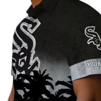 Custom Chicago White Sox Button Up Aloha Shirt - Sunset Pattern Black Tropical MLB Fan Shirt