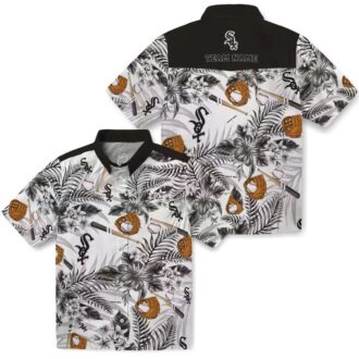 Custom Chicago White Sox Floral Hawaiian Shirt - Black White MLB Baseball Fan Shirt