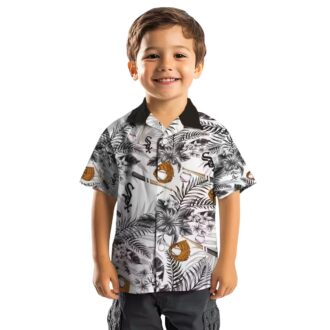 Custom Chicago White Sox Floral Hawaiian Shirt - Black White MLB Baseball Fan Shirt