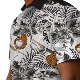 Custom Chicago White Sox Floral Hawaiian Shirt - Black White MLB Baseball Fan Shirt