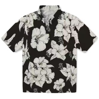 Lightweight Chicago White Sox Hibiscus Hawaiian Shirt - Black & White Summer Baseball Shirt