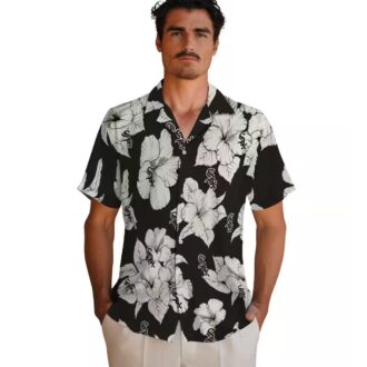 Lightweight Chicago White Sox Hibiscus Hawaiian Shirt - Black & White Summer Baseball Shirt