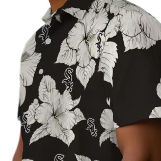 Lightweight Chicago White Sox Hibiscus Hawaiian Shirt - Black & White Summer Baseball Shirt