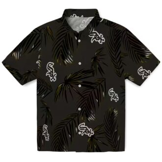 Men's Chicago White Sox Palm Leaf Black Hawaiian Shirt - MLB Beach & Game Day Shirt