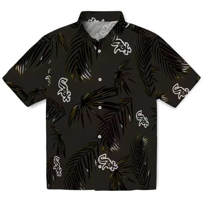 Men's Chicago White Sox Palm Leaf Black Hawaiian Shirt - MLB Beach & Game Day Shirt