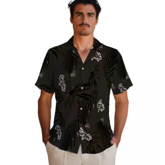 Men's Chicago White Sox Palm Leaf Black Hawaiian Shirt - MLB Beach & Game Day Shirt