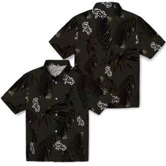 Men's Chicago White Sox Palm Leaf Black Hawaiian Shirt - MLB Beach & Game Day Shirt