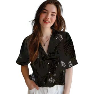Men's Chicago White Sox Palm Leaf Black Hawaiian Shirt - MLB Beach & Game Day Shirt