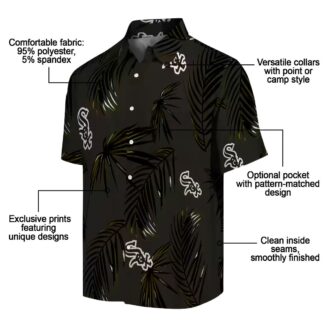 Men's Chicago White Sox Palm Leaf Black Hawaiian Shirt - MLB Beach & Game Day Shirt