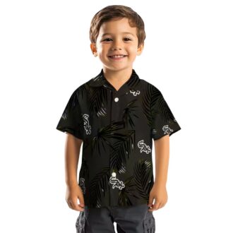 Men's Chicago White Sox Palm Leaf Black Hawaiian Shirt - MLB Beach & Game Day Shirt