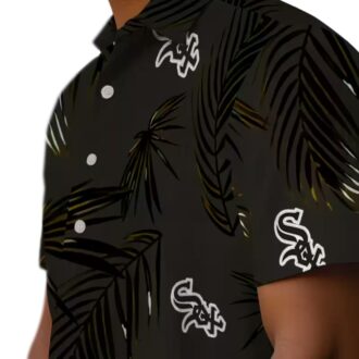 Men's Chicago White Sox Palm Leaf Black Hawaiian Shirt - MLB Beach & Game Day Shirt